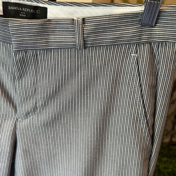 Banana Republic Ryan Mini Stripe Bluestripe Trouser Size 4 - Picture 6 of 8
